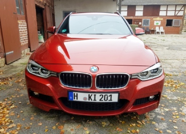 Kennzeichenhalterung Edelstahl schwarz-glanz BMW 3er Touring