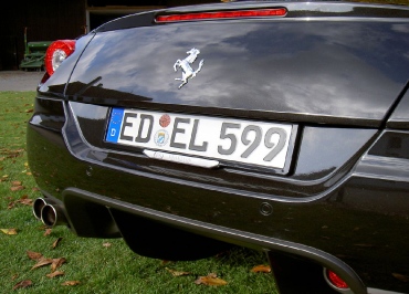 CarSign Kennzeichenhalter in Edelstahl schwarz-glanz mit Fuhrpark Inlay