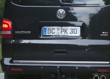 VW Multivan Kennzeichenhalter Edelstahl mit Inlay